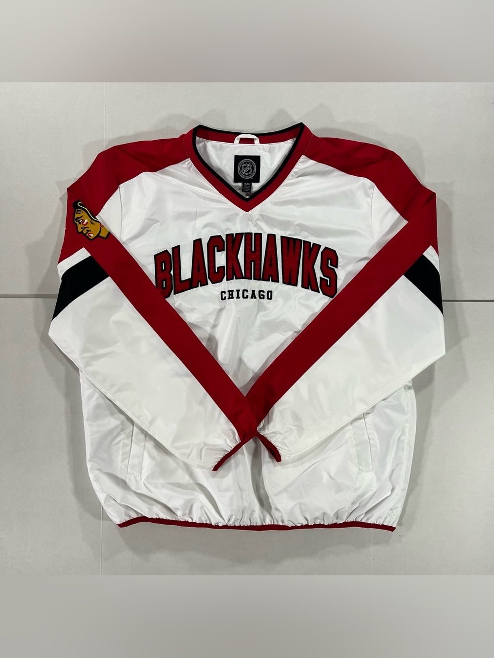 Chicago Blackhawks NHL Men's V Neck GIII Pullover White Red Men's Size XL